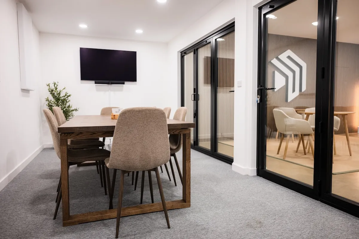 Professional meeting room available to businesses with a base at Native Space, Peterborough