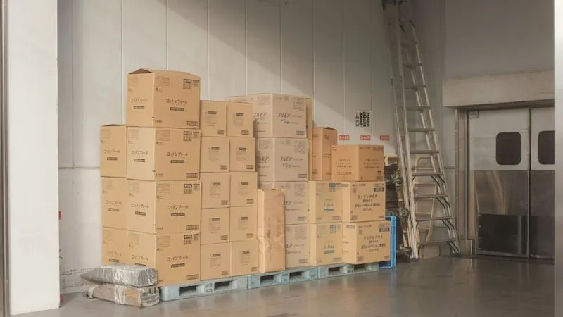 Stack of boxes at a fulfilment center ready to be shipped